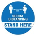 Signmission Stand Here Social Distancing Non-Slip Floor Graphic, 16" x 16", FD-X-16-99983 FD-X-16-99983
